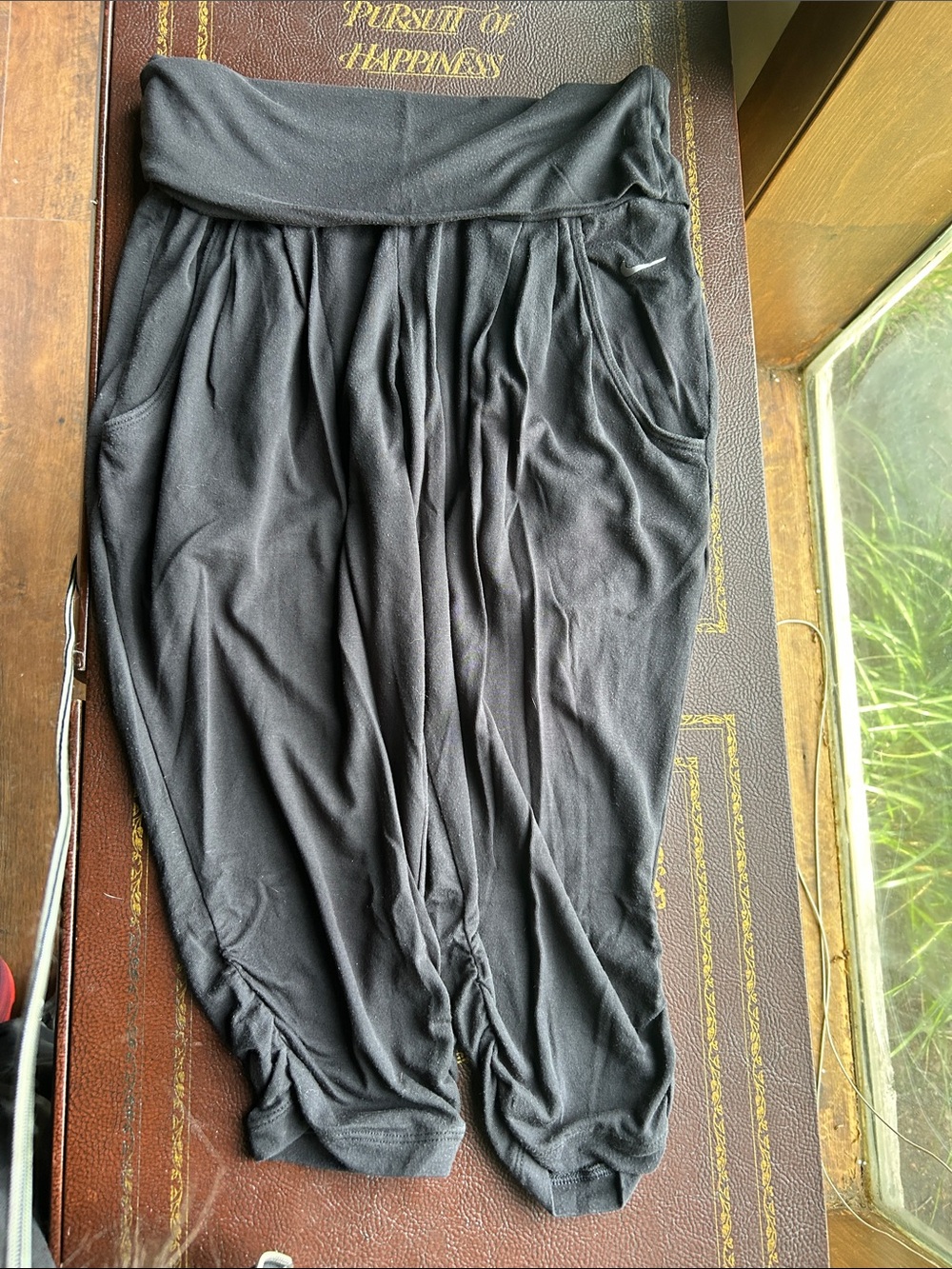 Nike Black Draped Yoga Harem Pants with Pockets